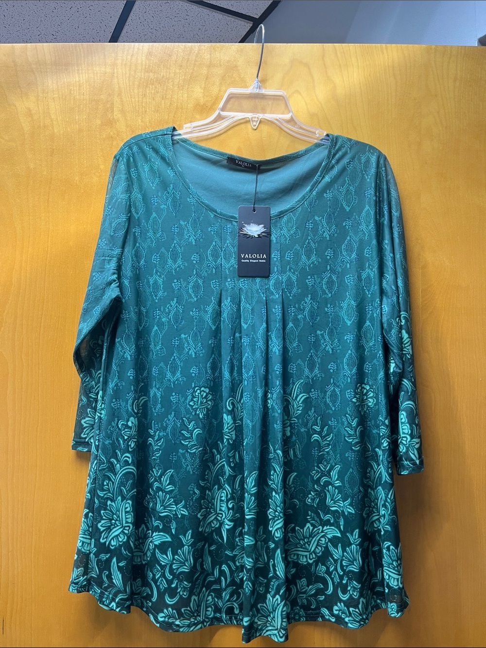 Teal Floral Scoop Neck Tunic